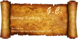 Gerey Cintia névjegykártya